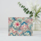 Süßes Blumenpastellmuster ~ Postkarte (Stehend Vorderseite)