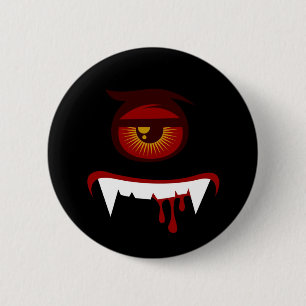 Süßes Blutmonster-Gesicht Button