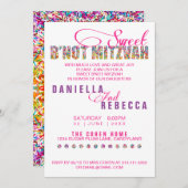 Süßes B'NOT MITZVAH gemeinsames Party des Einladung (Vorne/Hinten)