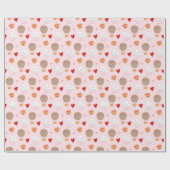 Süßes Boho-Muster auf Rosa Geschenkpapier (Flach)