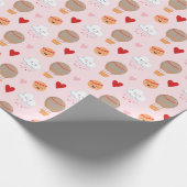 Süßes Boho-Muster auf Rosa Geschenkpapier (Ecke)