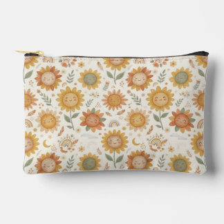 Süßes Boho-Sonnenblumen-Sonne- und Regenbogen-Naht Zubehörtasche