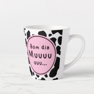 Süßes „Bom Dia Muuuuu“ Kawaii-Kuh-Design Milchtasse