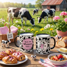 Süßes „Bom Dia Muuuuu“-Kawaii-Kuh-Design