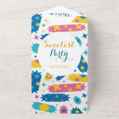 Süßes Bonbons. All In One Einladung (Außenbereich)