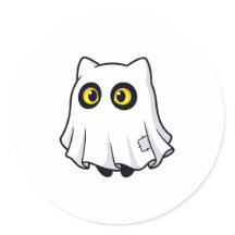 Süßes Boo-Geist-Katzen-Halloween-Kostüm-Aufkleber