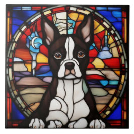 Süßes Boston-Terrier-Dekorationskachel Fliese