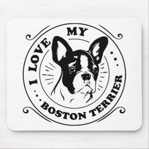 Süßes Boston-Terrier-Geschenk Welpe Hundeliebhaber Mousepad