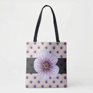 Süßes botanisches Blumenblau auf irgendeiner Far Tasche