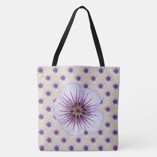 Süßes botanisches Blumenblau auf irgendeiner Farbe Tasche (Vorderseite)