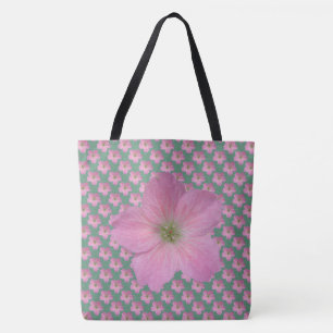 Süßes botanisches Blumenrosa auf irgendeiner Far Tasche