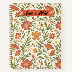 Süßes botanisches Journal für Schreiben und Notize Notizblock