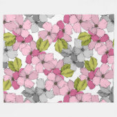 Süßes botanisches Muster Rosa Blumengarten niedlic Fleecedecke (Vorderseite (Horizontal))