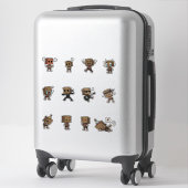 Süßes Box-Head-Charakter-Sticker-Pack Emojis Aufkleber (Koffer)