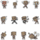 Süßes Box-Head-Charakter-Sticker-Pack Emojis Aufkleber (Vorderseite)
