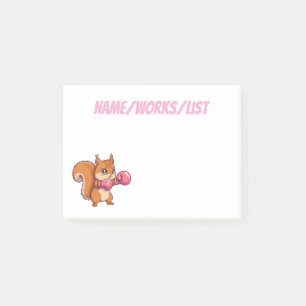 Süßes Boxendes Eichhörnchen Lustig Post-it Klebezettel