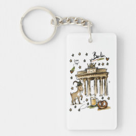 Süßes Brandenburger Tor Berlin Doodle Art Schlüsselanhänger