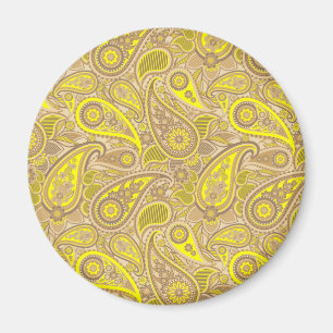 Süßes braun-gelbes Paisley-Muster Magnet