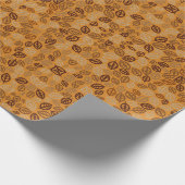Süßes braunes Blätter-Muster Geschenkpapier (Ecke)