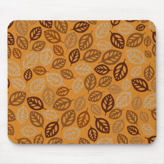 Süßes braunes Blätter-Muster Mousepad (Vorne)