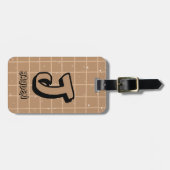 Süßes braunes Gingham Gepäckanhänger (Vorderseite horizontal)