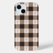 Süßes braunes Gingham-Karo-Herzen-Muster iPhone  Case-Mate iPhone Hülle (Rückseite)