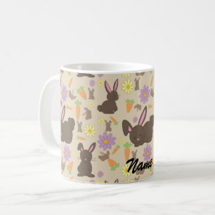 Süßes braunes Kaninchen-Muster Kaffeetasse