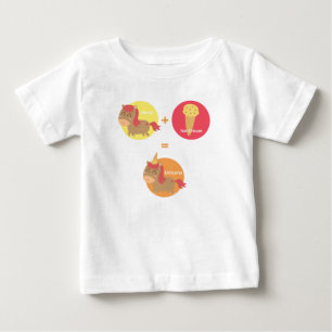 Süßes braunes Pferd, das versucht ein Einhorn zu s Baby T-shirt