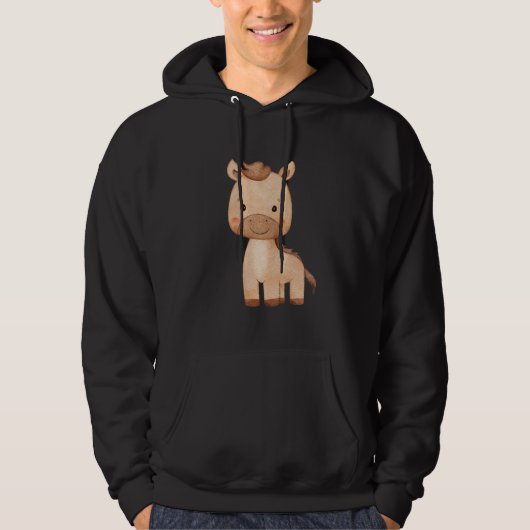 Süßes braunes Pferd  Hoodie (Vorderseite)