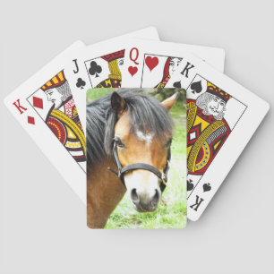 SÜßES BRAUNES PONY  SPIELKARTEN