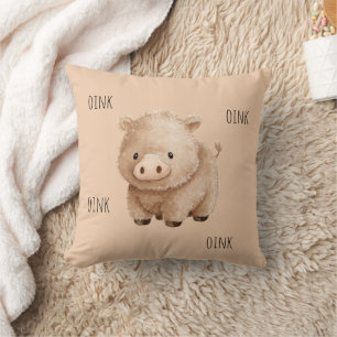 Süßes braunes Schwein quiekt Kissen