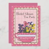 Süßes Brautparty Tee Party Einladung (Vorne/Hinten)
