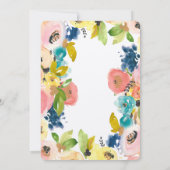 Süßes Brautparty Wasserfarbe Blumengarten Einladung (Rückseite)