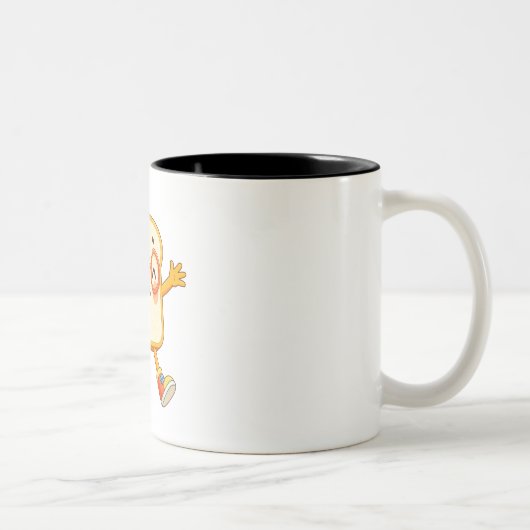 Süßes Brot Cartoon Springer Charakter Kaffeetasse (Rechts)