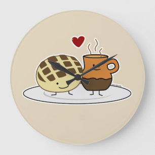 Süßes Brot Heiße Schokolade Pan dulce Mexikanische Große Wanduhr