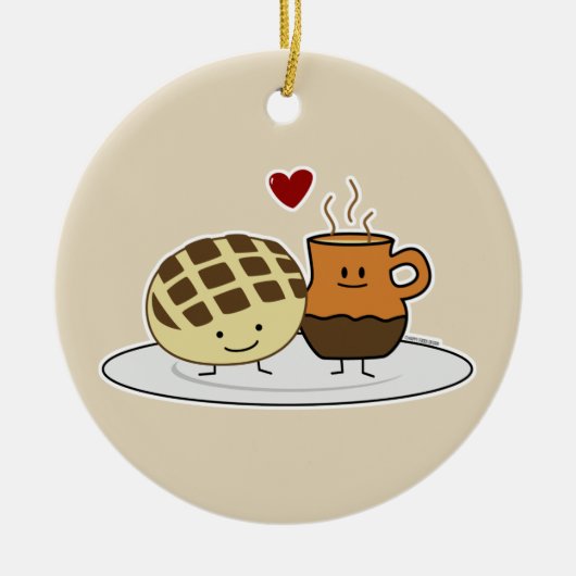 Süßes Brot Heiße Schokolade Pan dulce mexikanische Keramik Ornament (Vorne)