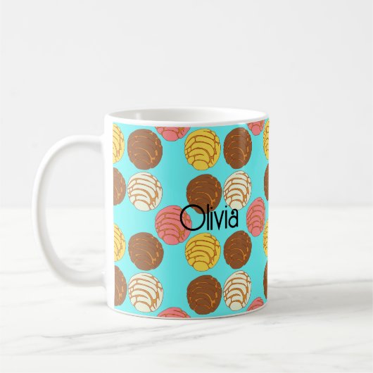 Süßes Brot mexikanischer Pan Dulce Conchas Kaffeetasse (Links)