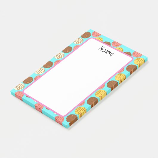 Süßes Brot mexikanischer Pan Dulce Conchas Post-it Klebezettel (angewinkelt)