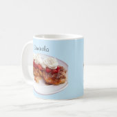 Süßes Brot mit Erdbeeren und Sahne Kaffeetasse (Vorderseite Links)