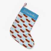 Süßes Brot mit Erdbeeren und Sahne Kleiner Weihnachtsstrumpf (Vorderansicht (hängend))