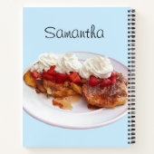 Süßes Brot mit Erdbeeren und Sahne Notizblock (Rückseite)