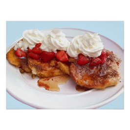 Süßes Brot mit Erdbeeren und Sahne Poster