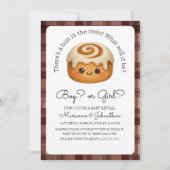 Süßes Brötchen im Ofen Baby Reveal Einladung (Vorderseite)