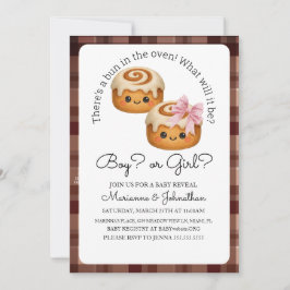 Süßes Brötchen Im Ofen Junge Mädchen Baby Reveal Einladung