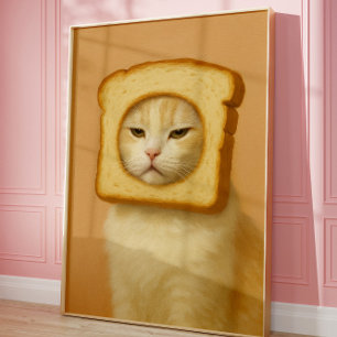 Süßes Brotkatze Lustige Ästhetik-Wandkunst-Druck Poster