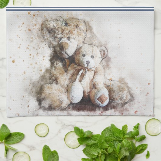 Süßes Brown-Teddybär-Geschirrtuch Geschirrtuch (Gefaltet)