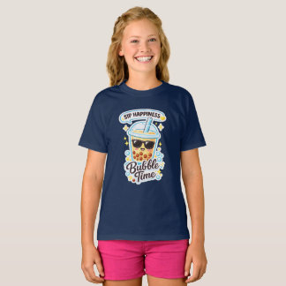 Süßes Bubble-Tea-Mädchen-T-Shirt Boba-Design T-Shirt