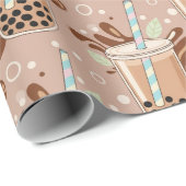 Süßes Bubble-Tea-Muster Geschenkpapier (Rolleneckpunkt)