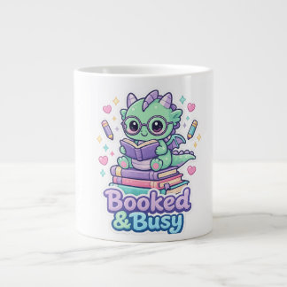 Süßes Buch Gebucht & Busy Baby-Drache liest Buch Jumbo-Tasse