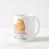 Süßes Büchernarr-Hauskatze-Lustiger Spruch Kaffeetasse (VorderseiteRechts)